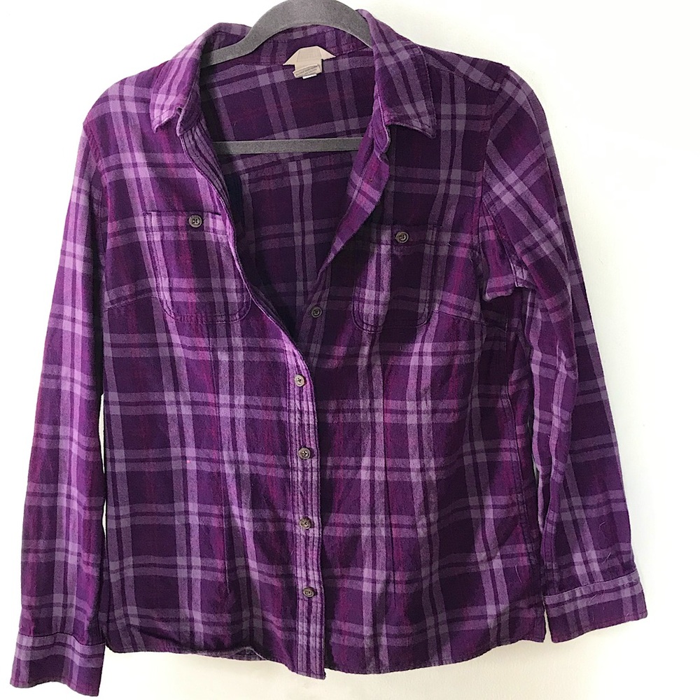 Duluth Trading Company Purple Long Sleeve Flannel